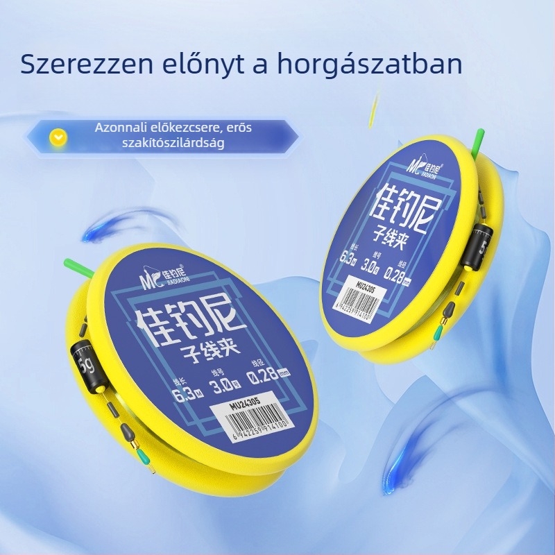 Nylon horgász damil – fővonal készlet gyors alvonal klipekkel