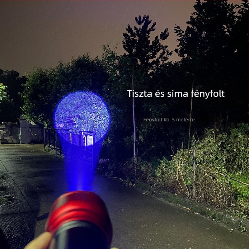 Kültéri horgász lámpa LED-del, alumíniumötvözet test, 200-500 m hatótáv, kinetikus energia-ellátás, Fisherman's Treasure