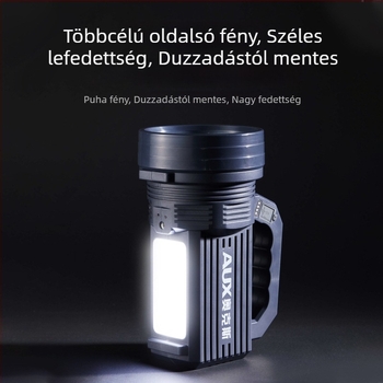 Újratöltő LED zseblámpa | Ultra fényes kültéri hosszú hatótávolsággal | 5500–9900W, LED, ABS, 500 m+ hatótávolság