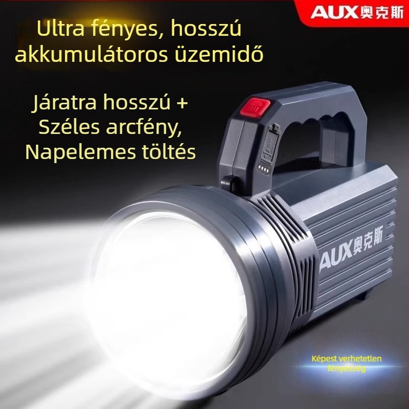 Újratöltő LED zseblámpa | Ultra fényes kültéri hosszú hatótávolsággal | 5500–9900W, LED, ABS, 500 m+ hatótávolság