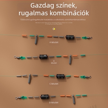 Szilikon távtartó gyöngyök a fő vonalhoz – teljes készlet horgászathoz