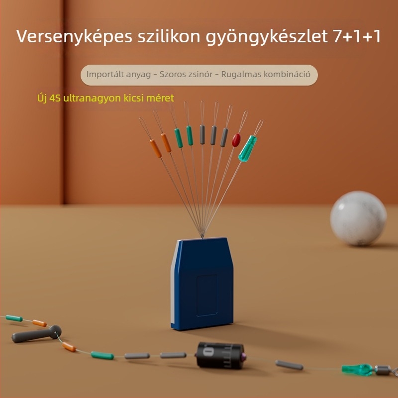 Szilikon távtartó gyöngyök a fő vonalhoz – teljes készlet horgászathoz