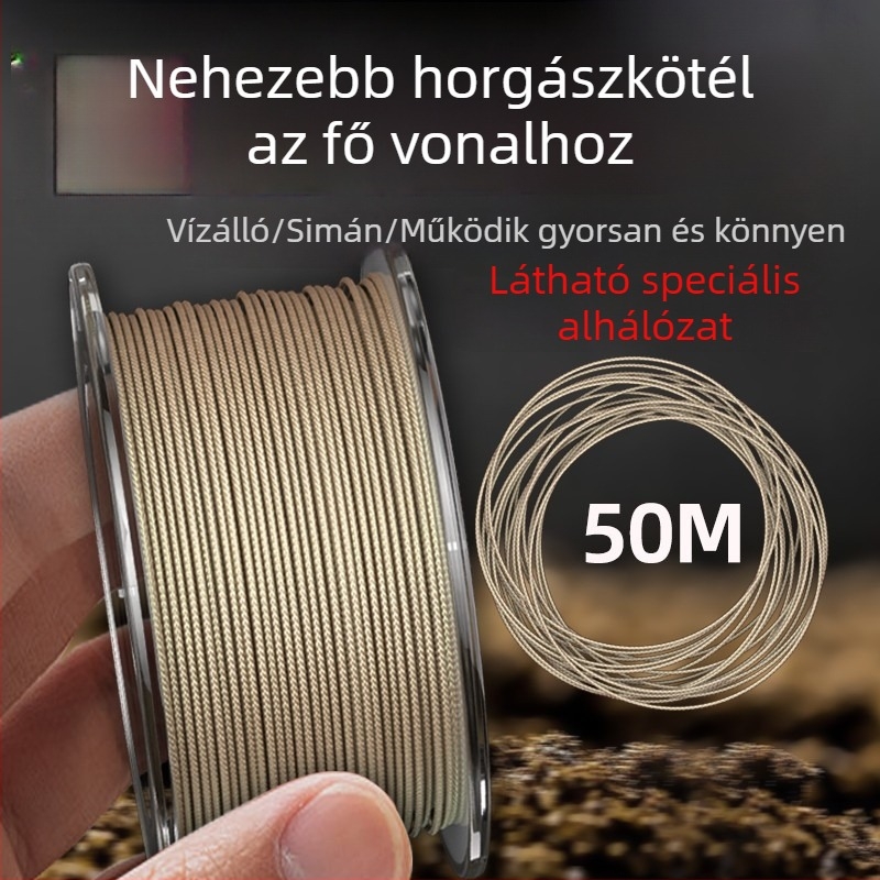 Welcome földszínű PE szövött horgászzsinór, 45 lb, láthatatlan a víz alatt, fő zsinór és előke