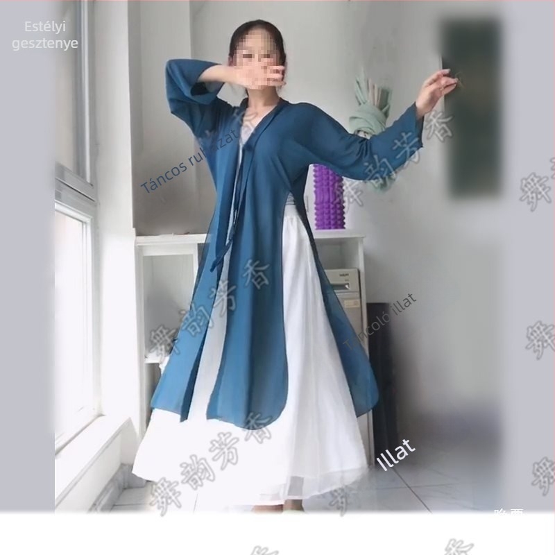 Uniszex klasszikus táncruha köpeny és géz köntös, hosszú, lafton kardigán; Spandex <30%; 2025 tavasz; néptánc; 35–39 évesek