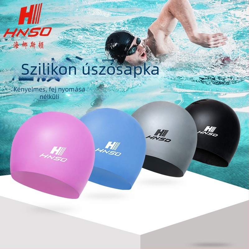 Haston szilikon úszó sapka felnőtteknek, uniszex, vízálló, fülvédő, magas rugalmasság