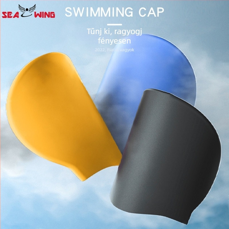SEAWING szilikon úszó sapka fülvédővel felnőtteknek – vízálló, szett: úszószemüveg