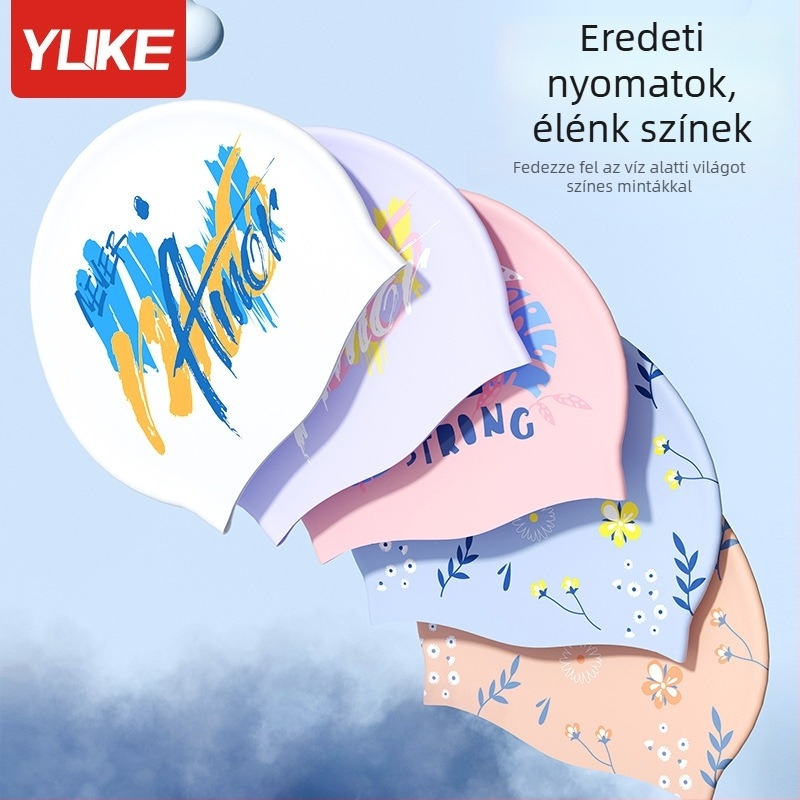 Felnőtt szilikon úszó sapka, uniszex, vízálló, napvédő, nem szorít