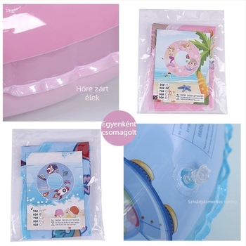 KND Gyerek úszógumi – átlátszó PVC, 0,18 mm vastagság, gyerekeknek