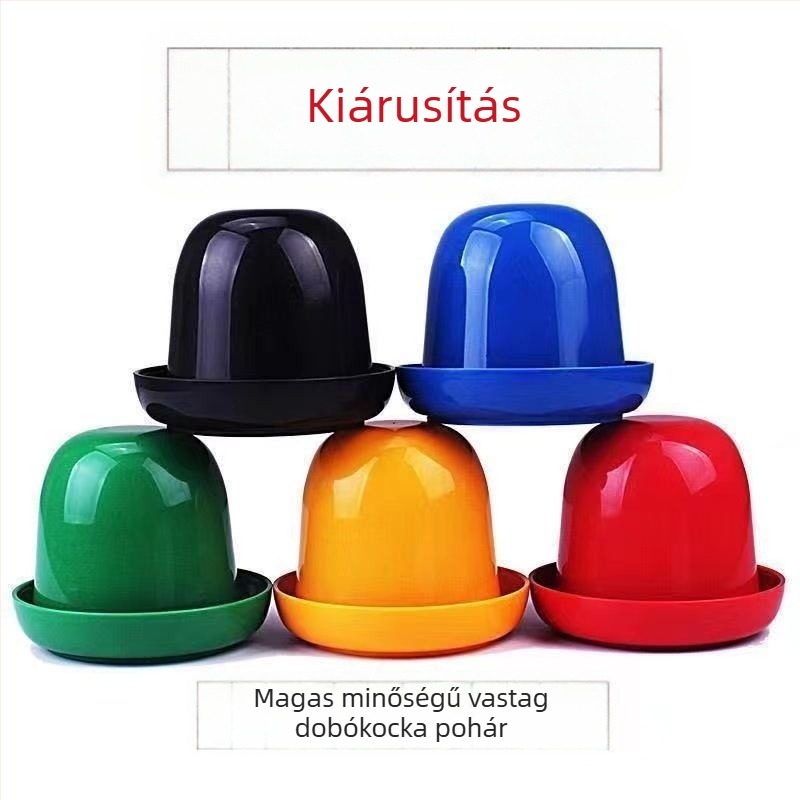Dobókocka készlet, 10 darabos, melaminból, alappal és shaker poharakkal bárhoz