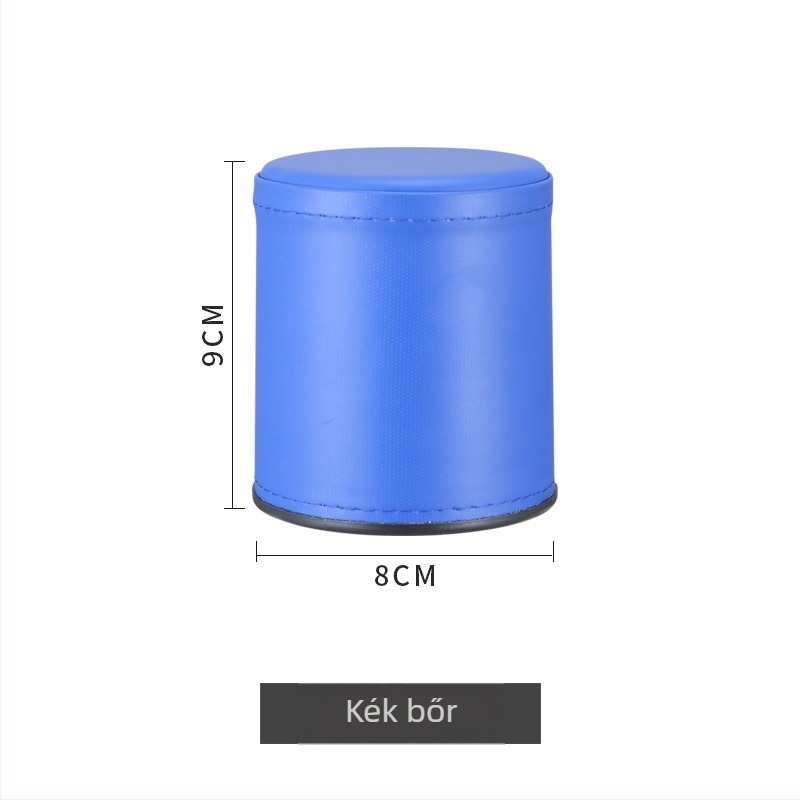 Bőr és PP műanyagból készült kockadobó pohár – testreszabható logó, kerek sarkú kivitel, 100 darabos doboz, kockajátékokhoz és kártyajátékokhoz