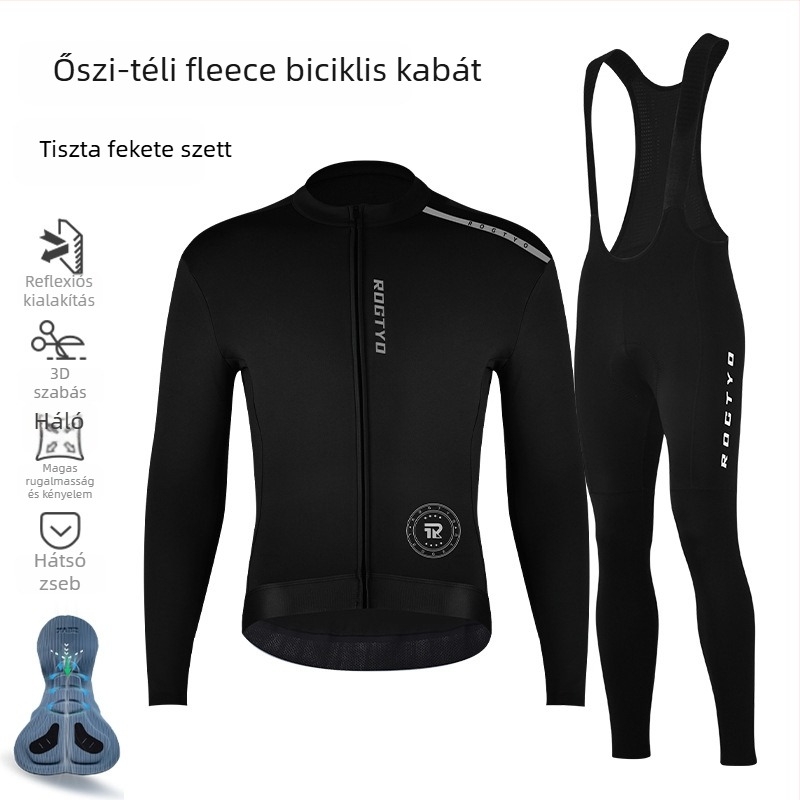 Férfi téli kerékpáros ruházati szett – szélálló, meleg anyag, országúti kerékpározáshoz