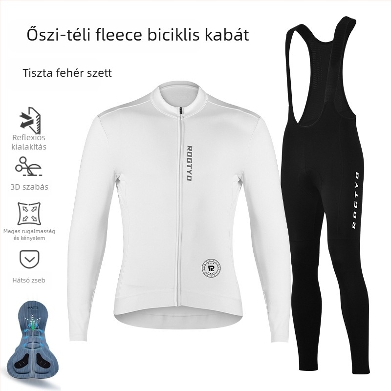 Férfi téli kerékpáros ruházati szett – szélálló, meleg anyag, országúti kerékpározáshoz