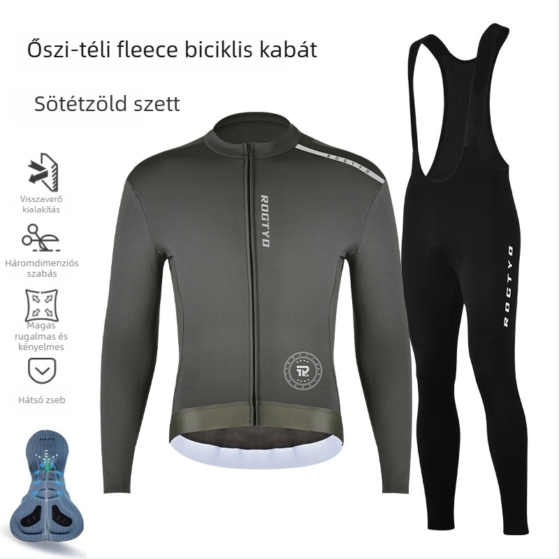 Férfi téli kerékpáros ruházati szett – szélálló, meleg anyag, országúti kerékpározáshoz