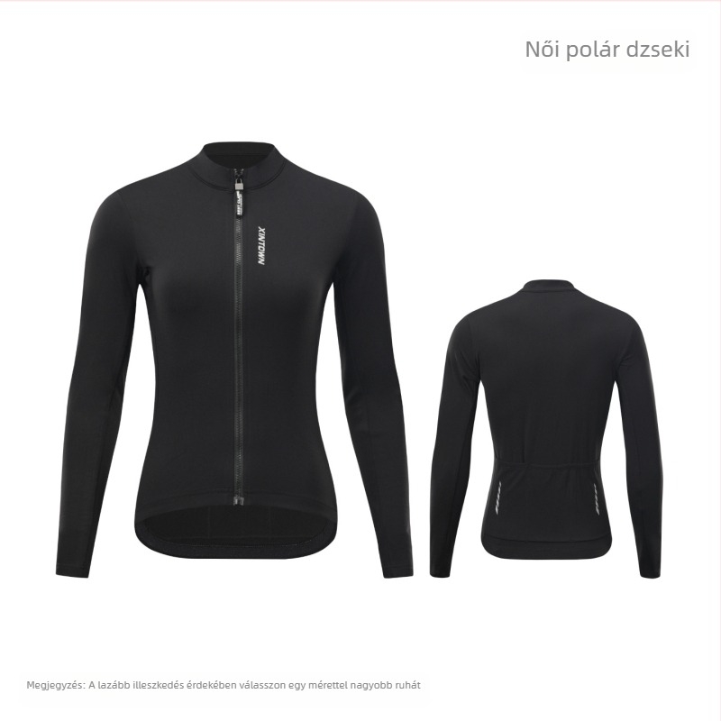 Xintown Könnyű fleece mintás hosszú felső – országúti kerékpározáshoz nőknek, meleg, tavasz–ősz