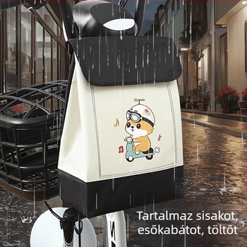 Elektromos rollerhez elülső rögzítésű vízálló tároló táska, poliészter, univerzális illeszkedés, nagy Kapacitás