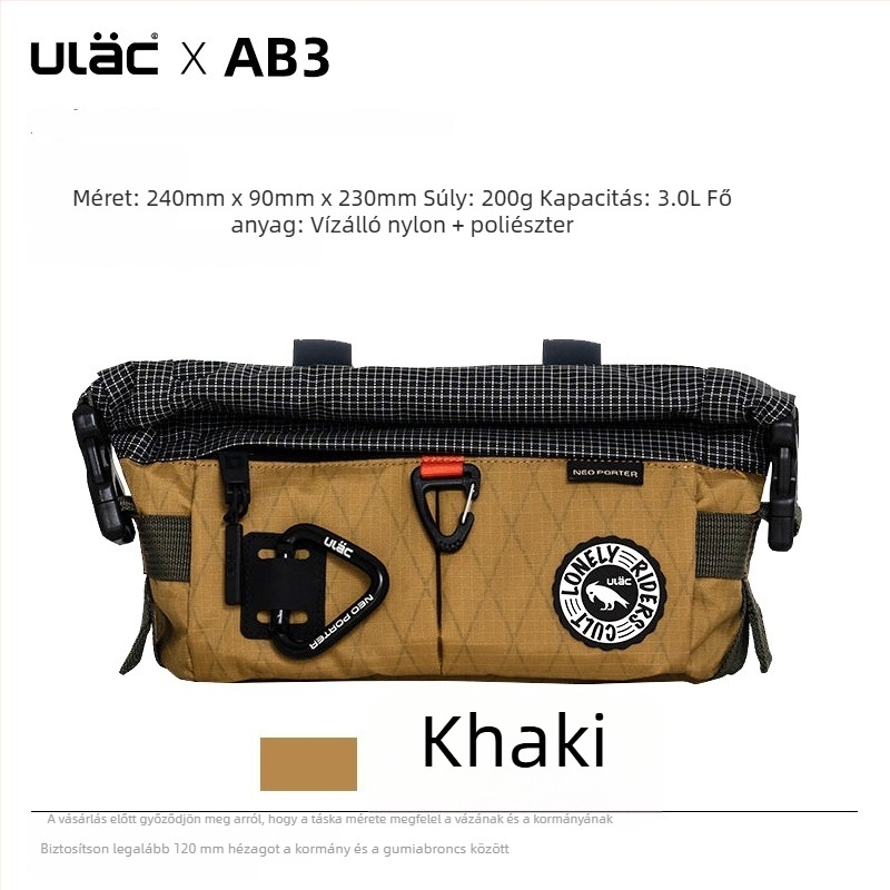 ULAC vízálló kormánytáska kerékpárhoz, többfunkciós, 3L kapacitás, hegyi kerékpár