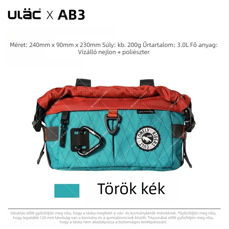 ULAC vízálló kormánytáska kerékpárhoz, többfunkciós, 3L kapacitás, hegyi kerékpár