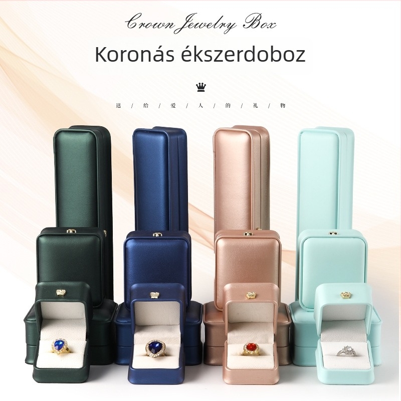 PU bőr ékszerdoboz gyűrűknek, karkötőknek, nyakláncoknak és medáloknak — tárolás és csomagolás, testreszabható
