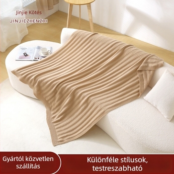 Kötött pléd poliészter rostból, 800–1000 g, egyszínű, testreszabható, modern minimalista stílus