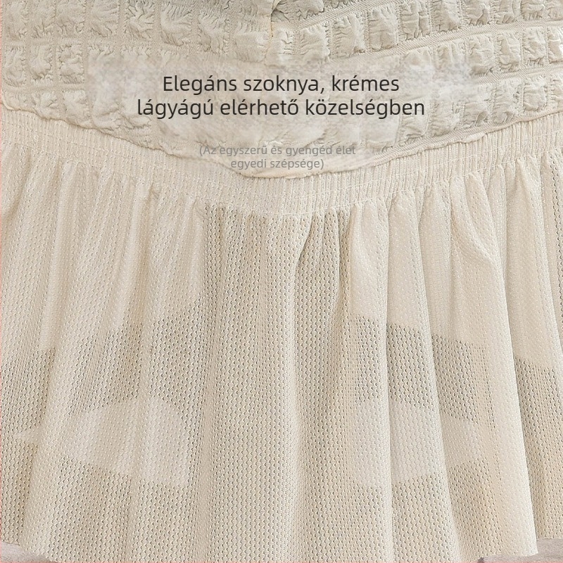 Székfedő készlet, rugalmas seersucker anyag, modern és egyszerű stílus, négy évszakos, poliészter