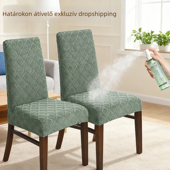 Jacquard szék huzat poliészterből, ovális alakú, vízálló, kopásálló, modern minimalista stílus, növényi mintával