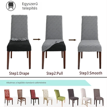 Jacquard szék huzat poliészterből, ovális alakú, vízálló, kopásálló, modern minimalista stílus, növényi mintával