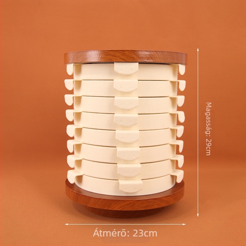 Heart Art Forgó Fa Ékszerkijelző Állvány, Kör Alakú, Kézzel Készített