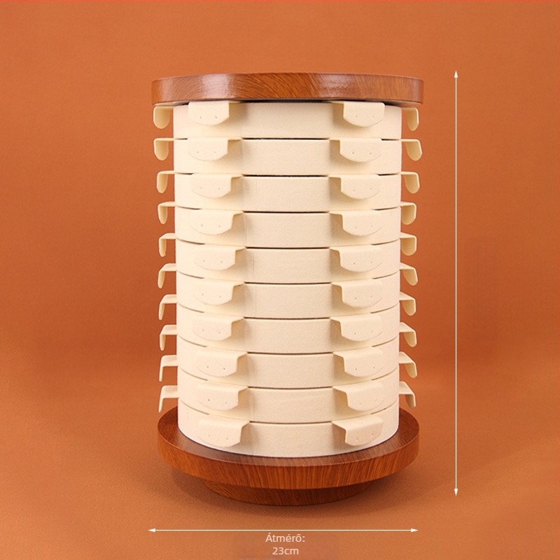 Heart Art Forgó Fa Ékszerkijelző Állvány, Kör Alakú, Kézzel Készített