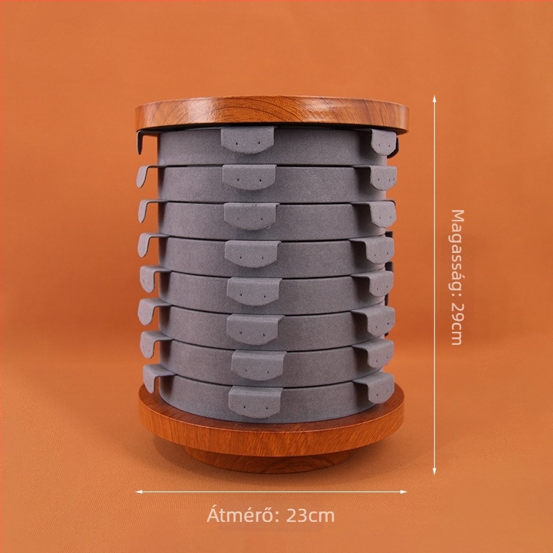 Heart Art Forgó Fa Ékszerkijelző Állvány, Kör Alakú, Kézzel Készített