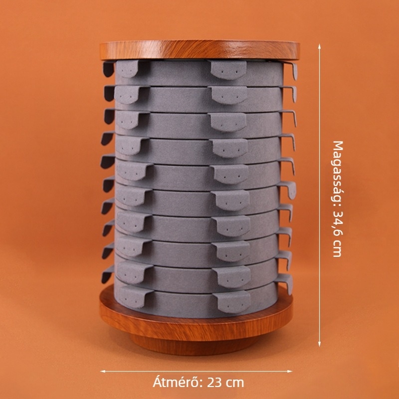 Heart Art Forgó Fa Ékszerkijelző Állvány, Kör Alakú, Kézzel Készített