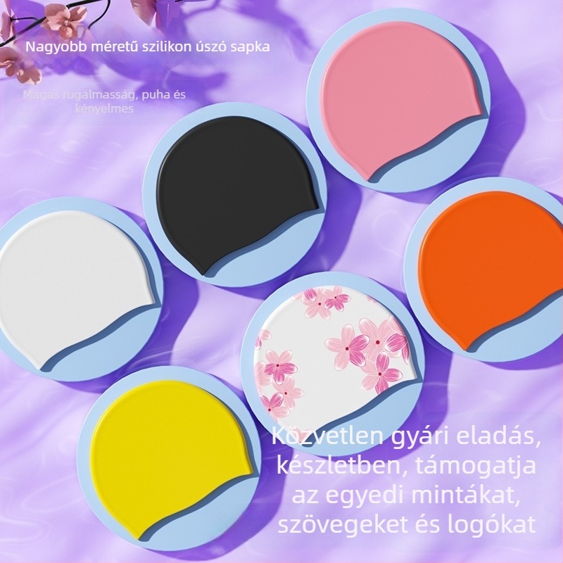 Felnőtt szilikon úszósapka, alkalmas úszásra és vízi tevékenységekre