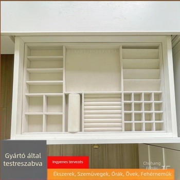 CHUHANG Papírból készült ékszerdoboz beépített tálcával, asztali tároló, 1-emeletes, porálló