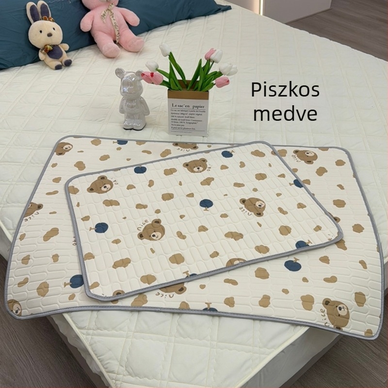 Baba latex hűsítő matrac alváshoz, Ice Silk anyag, anti-slip, rajzfilm stílus, 90% latex tartalom