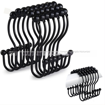 Rozsdamentes acél zuhanyfüggöny kampó, dupla kampó, modern és minimalist dizájn