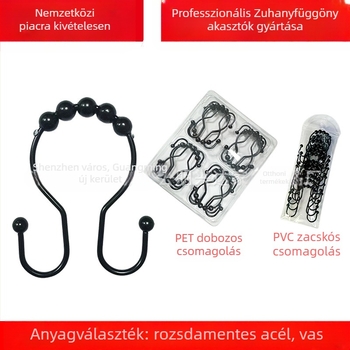 Rozsdamentes acél zuhanyfüggöny kampó, dupla kampó, modern és minimalist dizájn