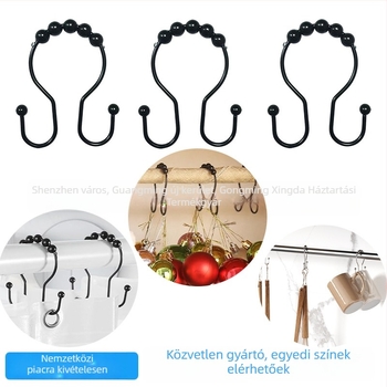 Rozsdamentes acél zuhanyfüggöny kampó, dupla kampó, modern és minimalist dizájn