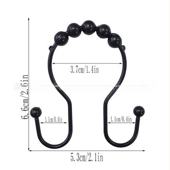 Rozsdamentes acél zuhanyfüggöny kampó, dupla kampó, modern és minimalist dizájn