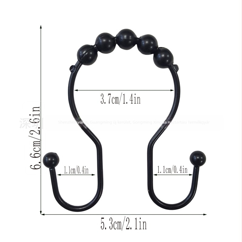 Rozsdamentes acél zuhanyfüggöny kampó, dupla kampó, modern és minimalist dizájn