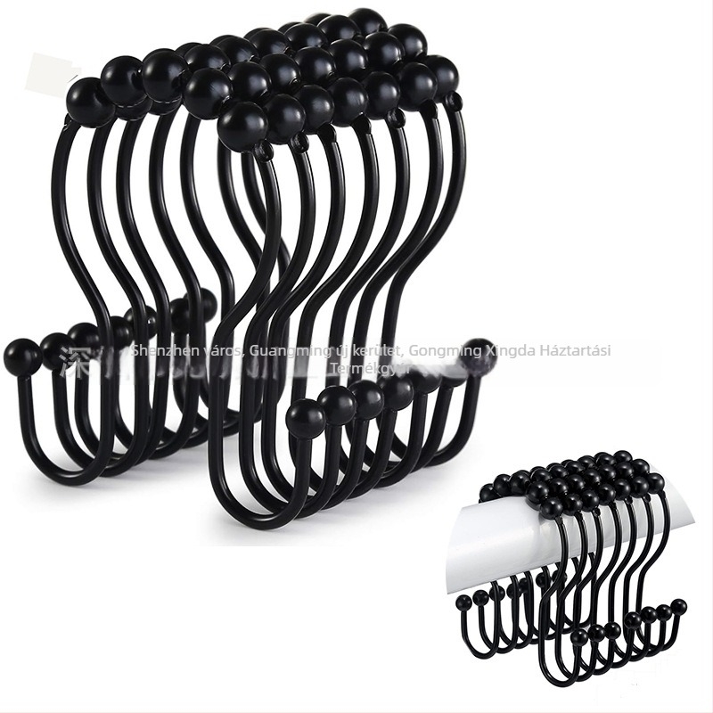 Rozsdamentes acél zuhanyfüggöny kampó, dupla kampó, modern és minimalist dizájn