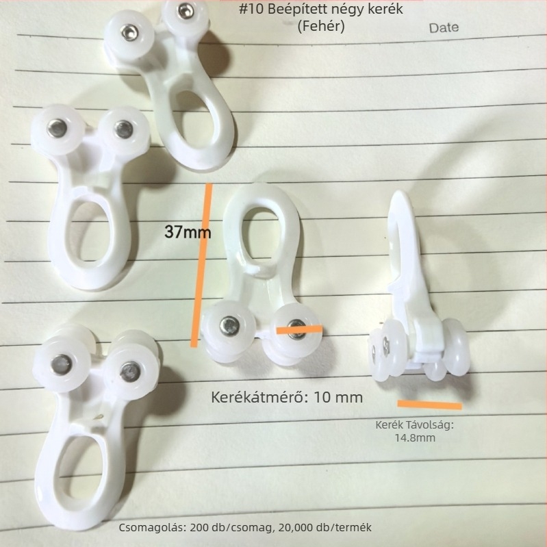 Függönycsatorna négykerekű görgőkkel — csendes működés, anyag: PE + rozsdamentes acél + ötvözet, függönyök számára, modern minimalista stílus