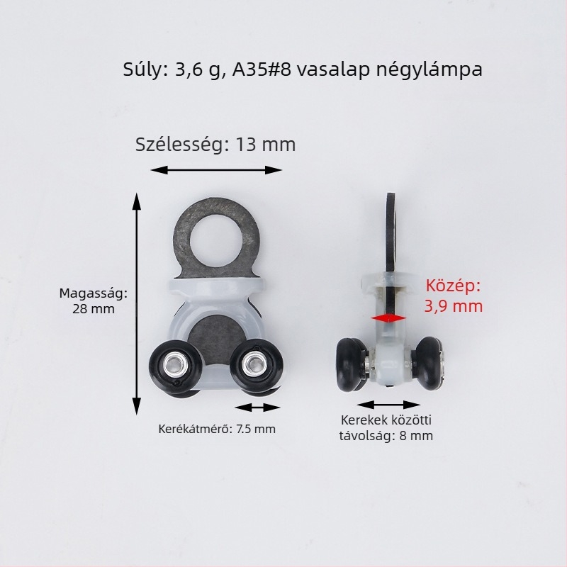 Függönycsatorna négykerekű görgőkkel — csendes működés, anyag: PE + rozsdamentes acél + ötvözet, függönyök számára, modern minimalista stílus