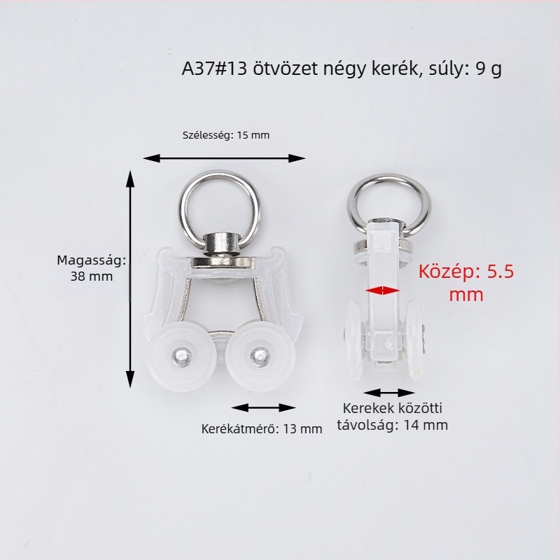 Függönycsatorna négykerekű görgőkkel — csendes működés, anyag: PE + rozsdamentes acél + ötvözet, függönyök számára, modern minimalista stílus