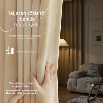 Kétoldalas chenille blackout függönyök nappalira és hálószobára, luxus hotell vila stílusú