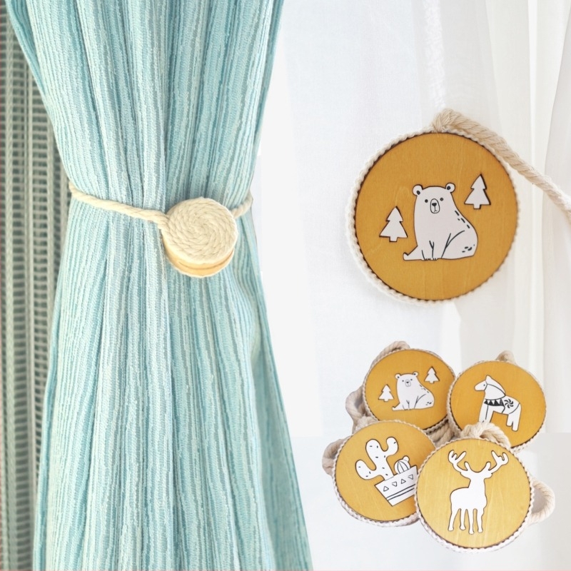 Faanyagú függönykötőszalag mágneses csattal, Bolian, testreszabható, felület festett