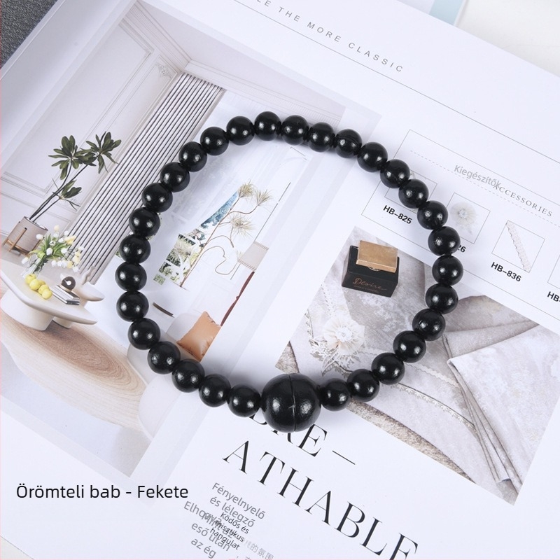 Függönyszalag mágneszárakkal és fa gyöngyökkel, bohém húzózsinór, testreszabható | Anyag: fa; Zárás: mágneszár; Stílus: modern minimalizmus; Testreszabható: Igen