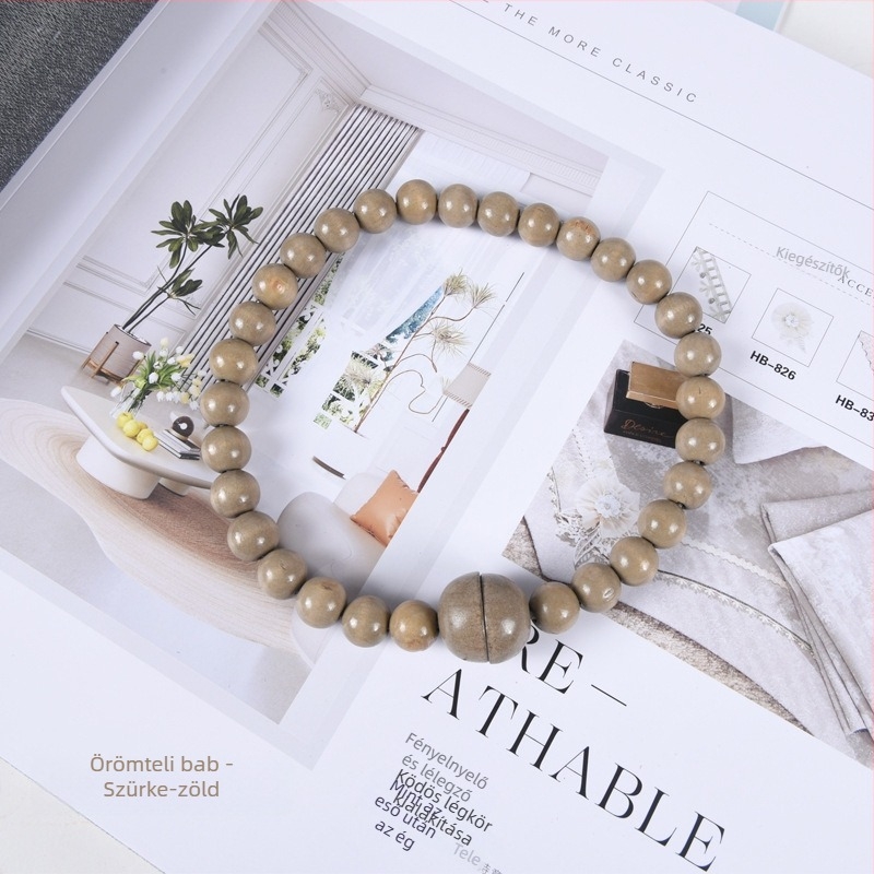 Függönyszalag mágneszárakkal és fa gyöngyökkel, bohém húzózsinór, testreszabható | Anyag: fa; Zárás: mágneszár; Stílus: modern minimalizmus; Testreszabható: Igen