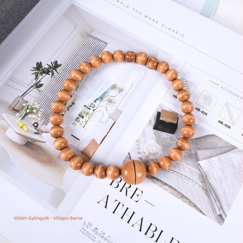 Függönyszalag mágneszárakkal és fa gyöngyökkel, bohém húzózsinór, testreszabható | Anyag: fa; Zárás: mágneszár; Stílus: modern minimalizmus; Testreszabható: Igen