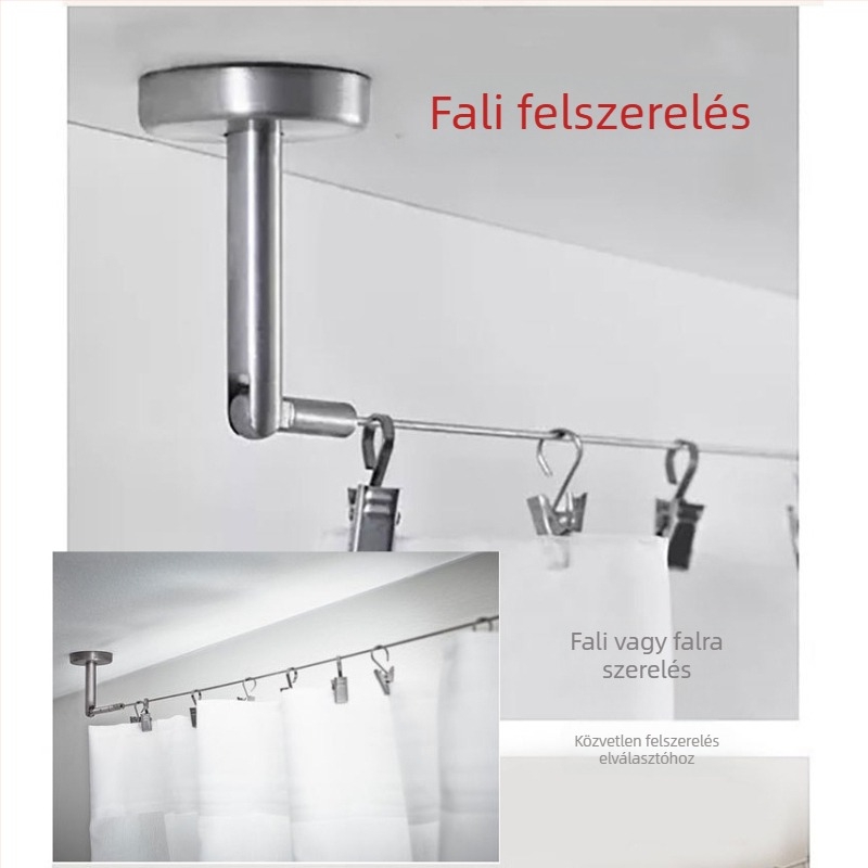 No-Drill Indoor Curtain Wire Rope, Curtain Track Cord, Balcony Clothesline, Customizable