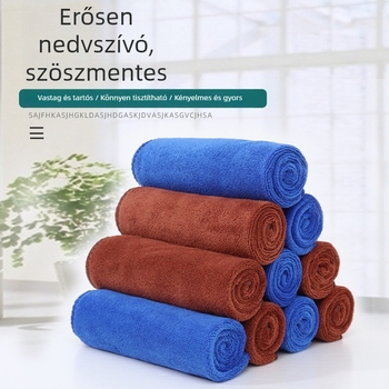 Mikroszálas tisztító törölköző otthoni és konyhai használatra, autómosáshoz és hajszárításhoz – vastagított, rendkívül nedvszívó