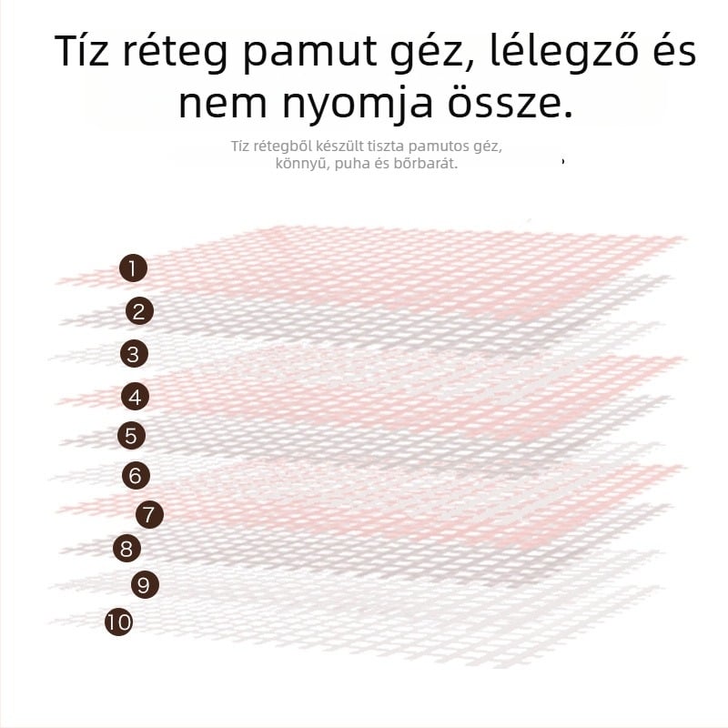Baba törölköző takaró - tíz rétegű pamut géz, kevesebb mint 300 g, egész éves használatra, rajzfilm mintával